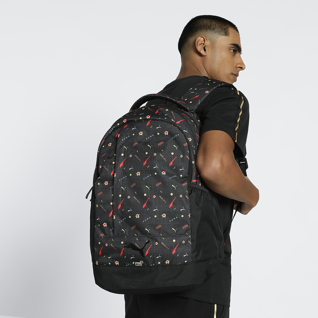 PUMA Unisex Typography Black Backpack